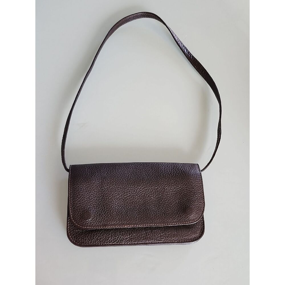 ToteโLe Monde Brown Pebble Leather 90's Minimalist Off Duty Model Whimsigoth Bag